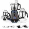 Preethi Zion Mixer Grinder for Kitchen - 4 Jars 750 Watt Mixie (3 Stainless steel Jars+1 Master Chef Plus Food processor Jar), Flexi lids, Vega W5 motor, Black (MG-227)